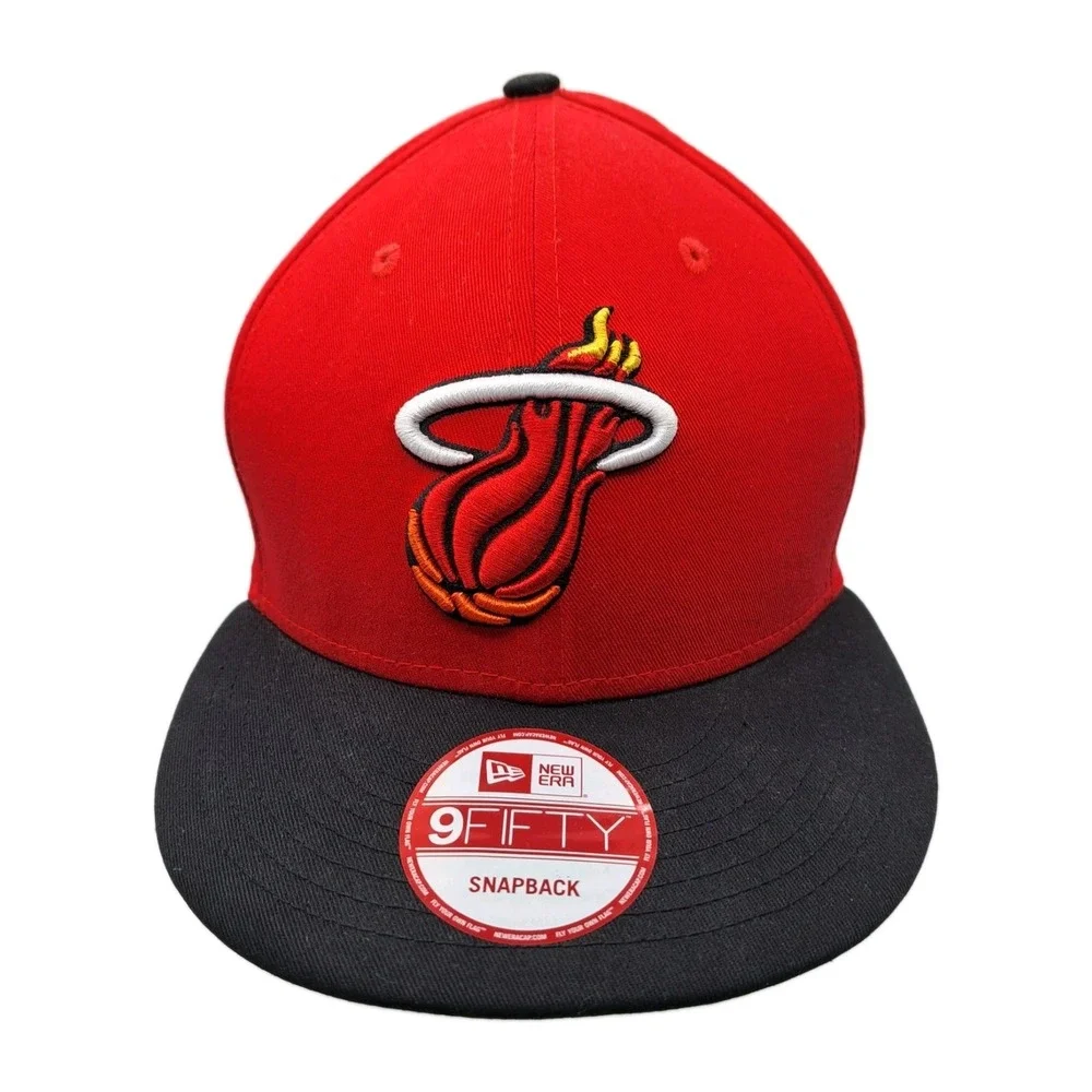 NEW New Era 9fifty Miami Heat Snapback Red Hat Hardwood Classics